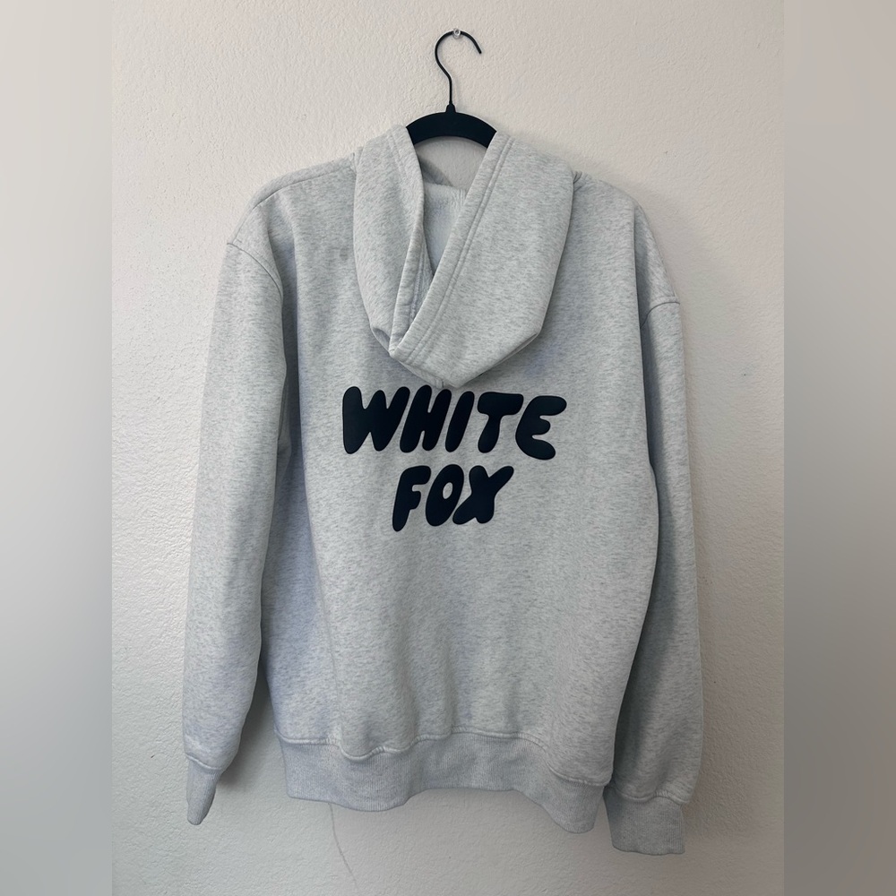 Grey White fox boutique hoodie